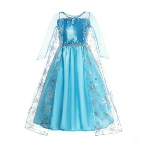 Costumes Reine Des Neiges Elsa Et Anna Pour Filles, Robe De Princesse Jasmine Frozen, Vêtements Pour Enfants, Robe De Rhpour Enfants, Fête De Carnaval, 2024-2t(Tag 100)-Elsa Dress - Neuf