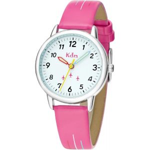 Nbgcm-Montre Enfants Montre Pédagogique Apprentissage Filles Garçon Montres Étanche Analogique Quartz Montre Bracelet Cuir Time Teacher, Cadeaux Pour Enfant 3-12 Ans - Neuf