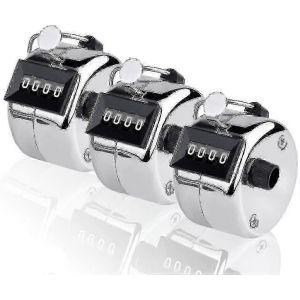 Compteur À Main 3 Pièces,4 Digit Lap Tracker Manuel Clicker Métal Comptage Mécanique - Neuf