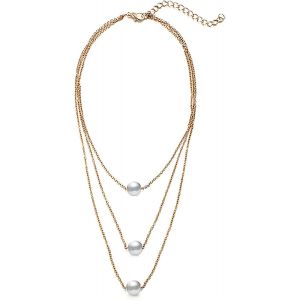 Collier De Perles Simple À Trois Rangs, Style Rétro, Simple, Simple, À Une Seule Perle, Joli Accessoire, Durable Et Tendance - Neuf