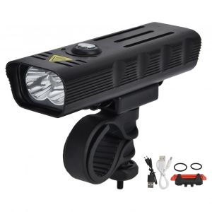 Hjlian Feu De Velo 3 En 1 Multifonction Rechargeable, Large Portee, Compact, 4 Vitesses, Phare De Velo Pour L'exterieur - Neuf