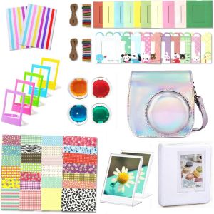 Instant Camera Accessories Compatible with Instax Mini 12 Camera, Package Includes Camera Cover, Album, Frames, Edge Sticker and Corner (Magic Silver) - Neuf
