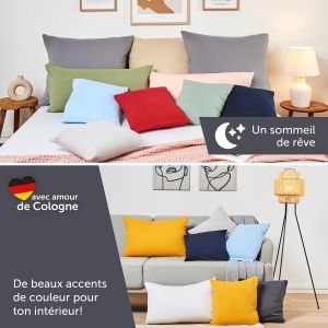 Tianyi-Housse De Coussin 40x145 Coton - Lot De 2 - Certifi&eacute;e Oeko-Tex - Taie Coussin Premium Lavable En Machine - Taie Oreiller 40x145 Douce - Jersey - Confortable Et Facile &Agrave; Entretenir - Gris Clair - Neuf