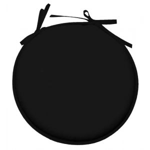 Galette De Chaise - Pop Color - Ronde - 40 Cm - Noir - 100% Polyester - Neuf