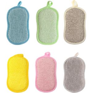 KALANKA-Lot de 6 &Eacute;ponges Double Faces R&eacute;utilisables,&Eacute;ponge en Microfibre Anti-Rayures pour Cuisine, &Eacute;ponges Vaisselle Doubles Durable,pour Cuisine, Vaisselle, Casseroles et Po&ecirc;les,Multicolores - Neuf
