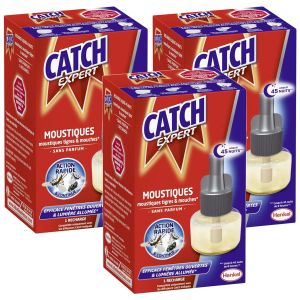 CATCH Lot de 3 Recharges électrique 45 nuits sans parfum - 1 recharge - Neuf