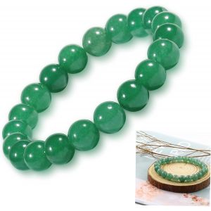 Eryi-Bracelet En Pierre Naturelle Pour Femme - Aventurine Verte - Bracelet Minéral En Pierres 100 % Naturelles Authentiques - Aventurine Verte - Bracelet Élastique Avec Perles De 8 Mm - Neuf