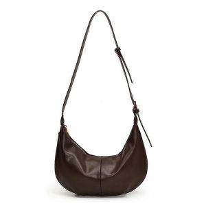 Sac cabas en cuir pour femme, sac a bandouliere en forme de croissant avec fermeture eclair - Neuf