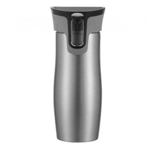 Gobelet isotherme double couche en acier inoxydable 450 ml, 1 clic, bouteille isotherme sous vide, argent - Neuf
