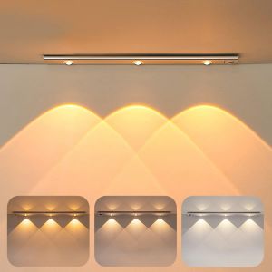 Lampe De Placard À Détecteur De Mouvement 40 Cm,Lampe Led Sans Fil Rechargeable Usb,Reglette Led Cuisine Sous Meuble-3000k/4000k/6000k Diminuable Lumiere Pour Cuisine,Armoire,Vitrine - Neuf