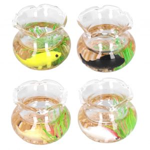 Lot De 4 Aquariums Miniatures Realistes Pour Maison De Poupee 1/12, Simulation De Poissons Koi - Neuf