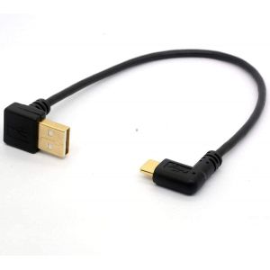 Eryi-Centbest Usb 2.0 90 º Vers Câble Mâle De Type C Coudé Vers La Gauche/Droite Cordon D'extension Usb C Plaqué Or Transfert De Données Câble De Synchronisation(90°Type C- Usb 2.0 Up) - Neuf