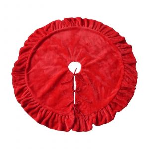 Jupe de sapin de No&euml;l luxueuse en peluche, orn&eacute;e de dentelle d&eacute;licate, &eacute;l&eacute;gante housse de base pour sapin de No&euml;l - Neuf