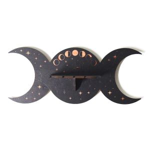 &Eacute;tag&egrave;re En Bois &Eacute;tag&egrave;res Flottantes En Bois &Eacute;tag&egrave;re &Agrave; Huiles Essentielles &Eacute;tag&egrave;re De Lune Pour Cristaux Phase De Lune Sta - Neuf