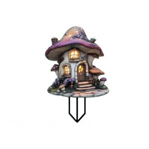 Piquet De Jardin En Acrylique En Forme De Maison De F&eacute;e - Lot De 2, Motif Champignon - Neuf