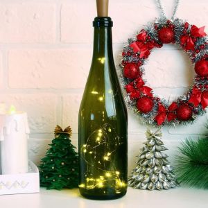 KAL-Guirlandes Lumineuse Pour Bouteille Composée De 8 Led Blanc Chaud Sur Fil En Jute Plus De 10 Modèles Fil En Jute: 70Cm - 8 Led Couleur: Marron (Lupok Jute) - Neuf