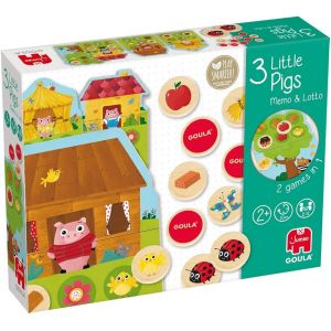 Eryi-- Les 3 Petits Cochons Mémo & Loto - Jeu De Société Pour Enfant - Dès 2 Ans - Neuf