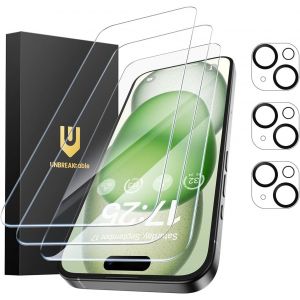 Kal-Protection Écran Iphone 15 Plus - Lot De 3, 3 Vitres En Verre Trempé + 3 Protecteurs D'objectif, Dureté 9h, Clarté Hd, Anti-Traces De Doigts, Compatible Coque, 6,7 Pouces - Neuf