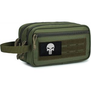 Maa-Trousse De Toilette De Voyage Pour Hommes Et Femmes Sac De Outil Militaire Edc Imperméable Pochettes Molle Oxford Sacs De Fitness Avec Poches Humides Pour Voyage, Affaires, Camping Vert - Neuf