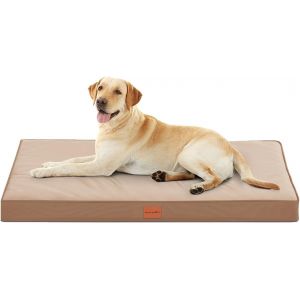 Panier Chien Grande Taille, Coussin Chien Orthopedique Et Dehoussable, Lit Pour Chien Lavable, Fond Antidérapant Matelas Chien, 112 X 81 X 7.6 Cm, Brun - Neuf