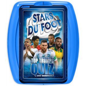 Sansh-- Quiz Star Du Foot - 500 Questions Illustrées - Jeu De Société - Jeu De Cartes - Format Voyage - A Partir De 8 Ans - 2 À 6 Joueurs -Version Française, Bleu - Neuf
