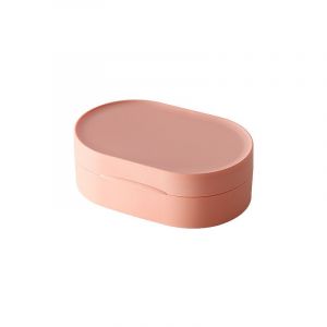 Ellipse Douche, Savon, 2 Pièces, Rondes et Ovales, de Voyage en Plastique porte-Savon (Rose) - Neuf