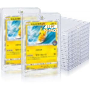 Kalanka-Lot De 10 Magnetic Trading Card Holder 35pt Protege Cartes À Collectionner Protection Uv Support Carte Transparent Magnétique Titulaire De Carte Pour Magic, Mtg, Sport, Baseball - Neuf