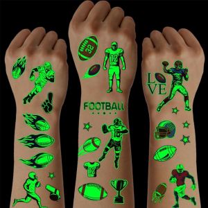 10 Feuilles De Tatouages Temporaires Lumineux Pour Enfants Lot De Tatouages Rugby Soccer Waterproof Filles Garçons Glow In The Dark Cadeau D'anniversaire Pour Fête D'enfants - Neuf
