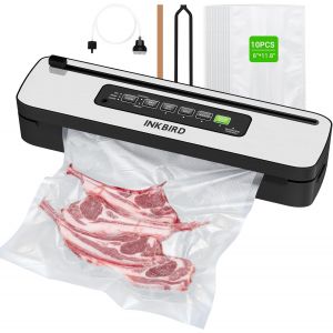 Machine Sous Vide Alimentaire,Appareils De Mise Sous Vide Avec Coupeur Int&eacute;gr&eacute; | 6 Modes De Scellage-Sec/Humide/Liquide,130w Puissance &Eacute;lev&eacute;e- Joint Rapide,Indicateur Led,10 Sacs,Ink-Vs05 - Neuf