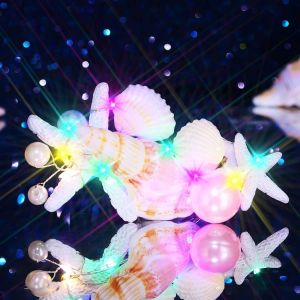 Kal-Pince À Cheveux Lumineuse En Forme D'étoile De Mer À Led - Coquillage Blanc - Accessoire De Cheveux Pour Femme - Neuf