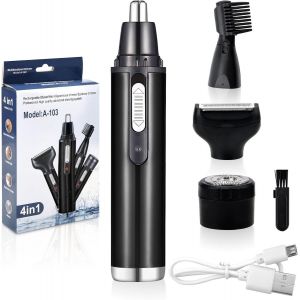 Eryi-Tondeuse Nez Et Oreille 4 En 1 Usb Rechargeable Tondeuse Électrique Pour Le Nez Et Les Oreilles Tondeuse À Sourcils Indoloreet Professionnelle Pour Les Hommes Et Les Femmes Tondeuse Nez, Noir - Neuf