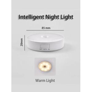 Veilleuse Led Intelligente À Capteur De Corps Humain, Éclairage Automatique D'urgence, Chargement Usb, Aspiration Magnétique Sans Fil-Lumière Chaude - Neuf