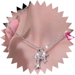 Kal-Collier Croix Pendentif Argent Cz Collier Croix Boho Crucifix Collier Ras Du Cou Croix En Cristal Collier Religieux Collier Strass &Eacute;tincelant Cha&icirc;ne Bijoux Pour Femmes Et Filles Cadeaux - Neuf