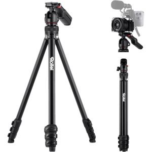 Travel Camera Tripod 152 cm, Compact Creator Lightweight Aluminium Tripod with Integrated Phone Holder & Remote Control, Tripod Photo-Travel Camera - Neuf