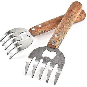 Griffes de viande, d&eacute;chiqueteur de viande de porc effiloch&eacute; pour barbecue, 2 pi&egrave;ces, griffes d'ours, manipulateur de viande en acier inoxydable, fourchettes de d&eacute;chiquetage de viande de porc effiloch&eacute; et de griffes de viande - Neuf
