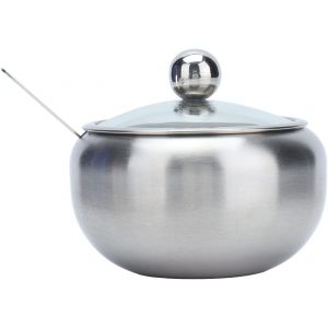 Sucrier Et Sali&egrave;re Avec Couvercle Transparent Et Cuill&egrave;re - Neuf