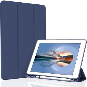 Étui Pour Ipad Air 3/Pro 10,5 Pouces, Arrière En Tpu Souple Ultra Fin Et Léger, Étui Intelligent Pour Veille/Réveil Automatique Avec Porte-Stylo Pour Ipad Air 3ème Génération/Pro 10,5"", Bleu - Neuf