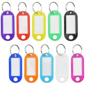 Porte-clés avec anneau fendu 20 PCS Porte-clés Étiquettes Porte-clés d'identification Étiquettes pour bagages Nom d'animal de compagnie Memory Stick Tags,10 couleurs - Neuf