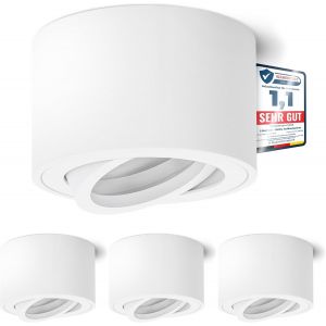 Linovum Smol - Lot De 4 Spots Encastrables - Ultra-Plats, Orientables, En Noir Mat Et Rond - Plafonnier Encastrable - Diam&egrave;tre 80 Mm - Pour Modules Led - Neuf