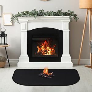 Tapis de cheminée ignifuge 102 x 50 cm ¿ Plaque de protection contre les étincelles pour poêle et poêle à bois ¿ Tapis de protection de sol résistant à la chaleur pour protéger contre les - Neuf