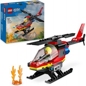 KALANKA-City L¿Hélicoptère de Secours des Pompiers, Ensemble de Construction avec Minifigurines de Pilote Pompier, Cadeau pour Garçons et Filles de 5 Ans ou Plus, Jeu Imaginatif 60411 - Neuf