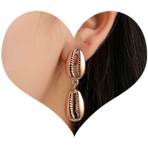 Kal-Boucles D'oreilles Boho En Métal Coquillage Boucles D'oreilles Coquillage Vintage Boucles D'oreilles Cauris Plage Boucles D'oreilles Personnalisées Cauris Bijoux Pour Femmes Et Filles - Neuf
