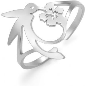 Kahfl-Colibri Cardinal Bagues Pour Les Femmes Délicat Oiseau Fleur Anneaux Réglable Fort Courageux Libre Colibri Anneaux Ouverts Anneaux Bijoux Cadeaux - Neuf
