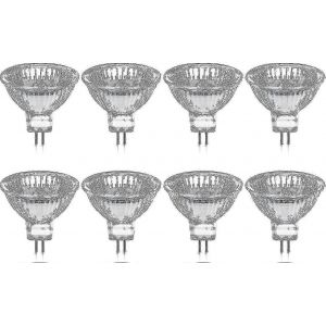 Lot De 8 Ampoules Halog&egrave;nes Gu5.3 Mr16 35 W 12 V Dimmables - Blanc Chaud 2800 K, 400 Lumens, Diffuseur En Verre - Neuf
