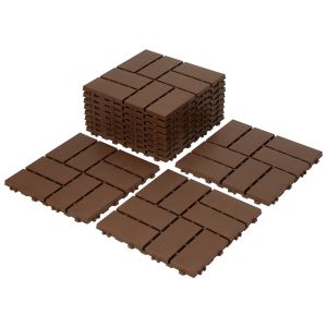 11 Pcs&iquest;1&iquest;&iquest; Pav&eacute;s Clipsables Pour Terrasse &iquest; Plastique Pp, R&eacute;sistants Et Faciles &Agrave; Poser Marron - Neuf