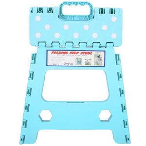 Hjlian Tabouret Pliant Portable En Plastique, Echelle Pliante, Tabouret En Plastique, 28,5 X 21,5 X 32 Cm (Bleu) - Neuf