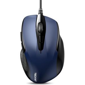 DDA-Mouse Pro S2 Souris Filaire Optique Haute Précision 6 Boutons 6400 DPI 4 DPI Réglable Souris Ergonomique pour Windows 11/10/8.1/8/Vista/XP/Mac Ordinateur Portable/Bureau Câble 1.5M-Bleu - Neuf