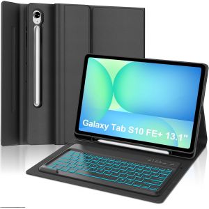 Clavier Pour Samsung Galaxy Tab S10 Fe+/Tab S10 Fe Plus 13.1"" 2025, Azerty Français Clavier Rétro-Éclairé Magnétique Détachable Pour Tablette Samsung S10 Fe+ Plus 13.1 Pouces, Noir[Z487] - Neuf