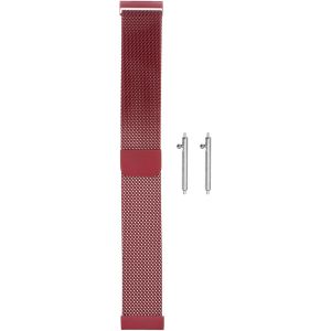 Bracelet De Montre En Maille En Acier Inoxydable 18 Mm À Dégagement Rapide Avec Fermoir Magnétique Pour Hommes Et Femmes, Rouge - Neuf