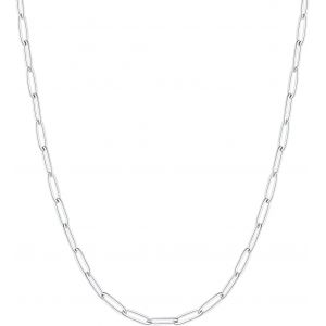Tianyi-Cha&icirc;ne Trombone Collier Femme En Acier Inoxydable/Plaqu&eacute; Or, Chaine Fine Maille Pour Pendentif Argent/Or/Noir/Or Rose Large 1.8mm/3mm - Longueur De 35cm &Agrave; 60cm Avec Bo&icirc;te - Neuf